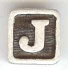 1 9mm Silver Slider - Letter "J"